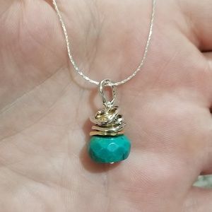 **SOLD** Turquoise Drop Necklace Sterling Silver